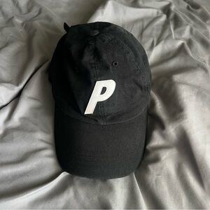 Palace P Hat 6 Panel Black Hat Authentic
